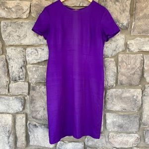 SHOMI 100% purple silk pencil dress